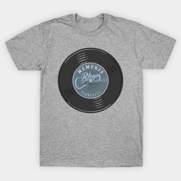 Memphis Blues Tennessee Vinyl Vintage T-Shirt by Designkix